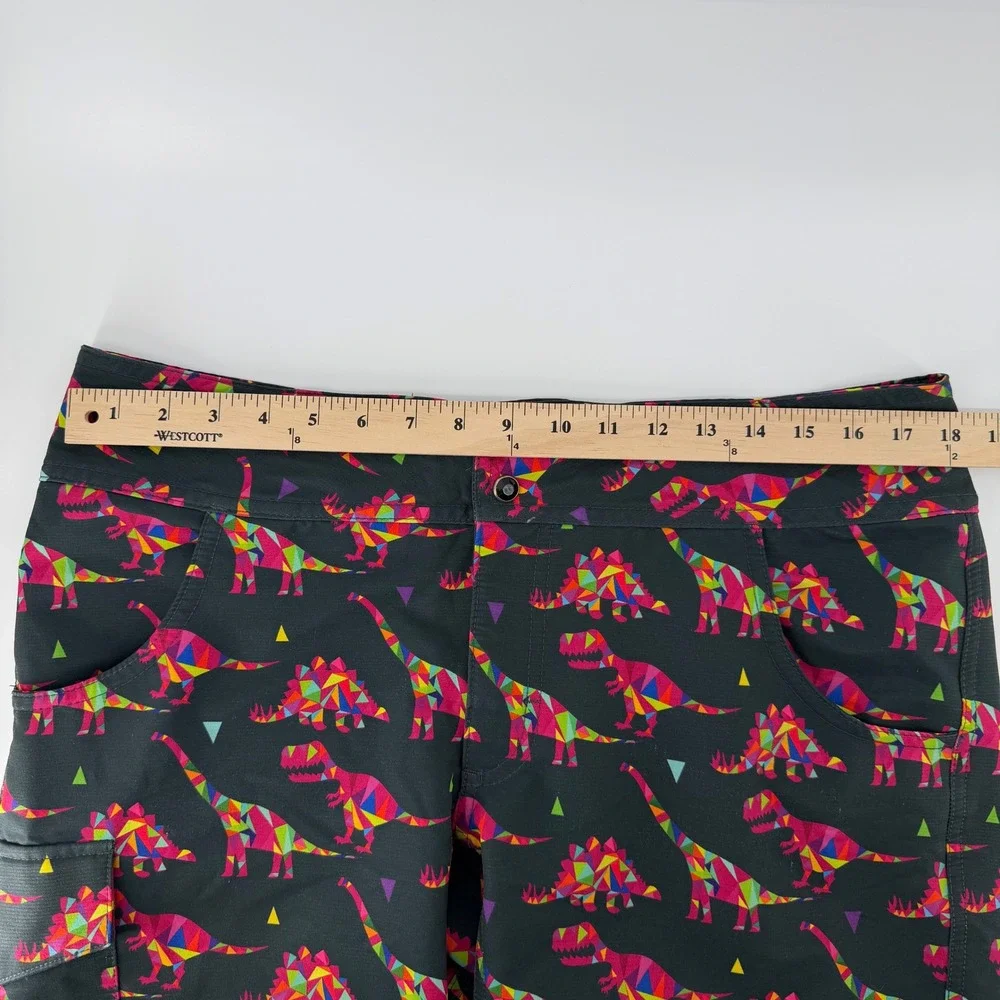 Shredly Mountain Bike Shorts Womens 12 Black Multi Geometric Dinosaur MTB Cargo - Picture 9 of 12